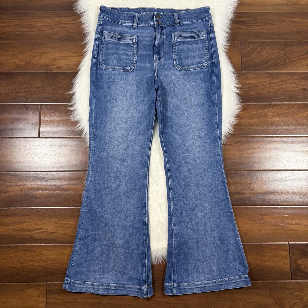 American Eagle Women's Size 16 R Super High Rise Flare Denim Jeans